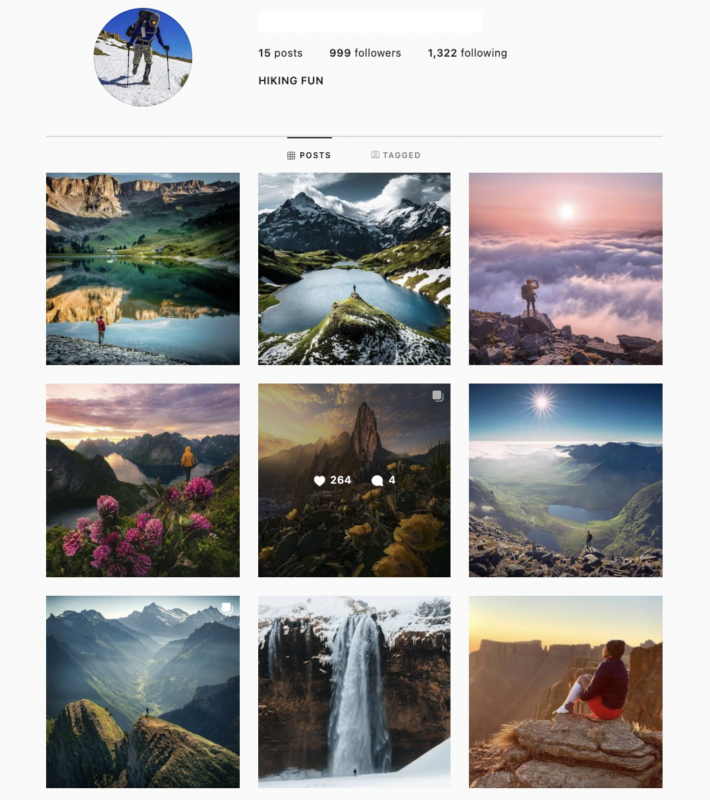 Buy Hiking Instagram Account for Sale | SurgeGram Instagram Agency